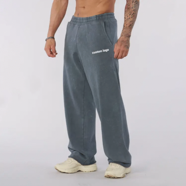 Streetwear Custom Mens Oversized Boxy Fit Vintage Heavyweight French Terry Acid Washed Straight Leg Baggy Sweatpants
