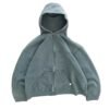 Manufacture Custom Logo Sun Faded Zip up Hoodie Vintage 100% Cotton Blank Sweatshirt No String Men's Acid Washed Hoodies Zipper