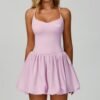 Custom Women Cross Back Yoga Jumpsuits Gym Fitness BodySuits Workout Clothes Nude Sportswear Tracksuits Tennis Dress