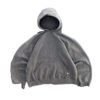 Manufacture Custom Logo Sun Faded Zip up Hoodie Vintage 100% Cotton Blank Sweatshirt No String Men's Acid Washed Hoodies Zipper